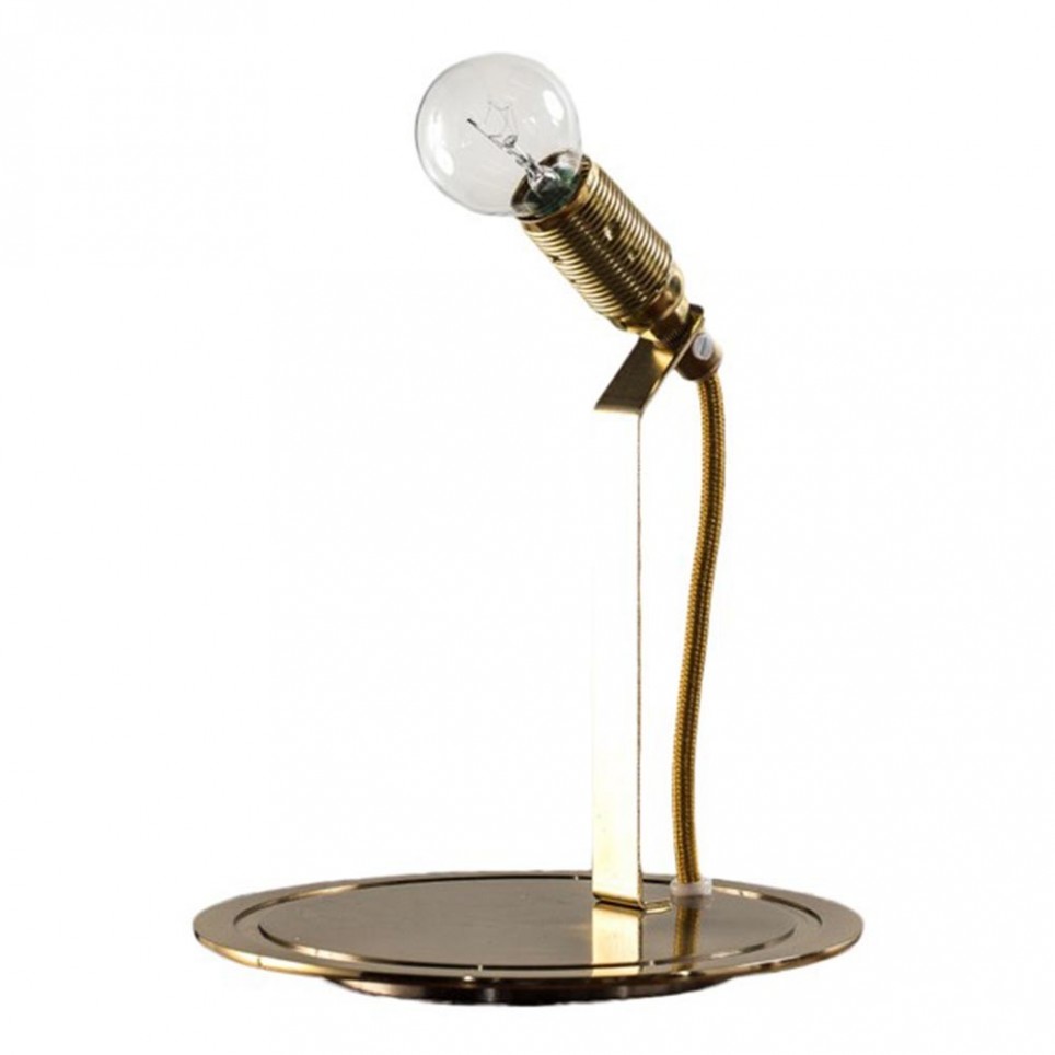 Lampe A Poser Rondo Laiton Mat 2 Globes Verre